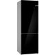 BOSCH KGN49LBCF Serie|6 Szabadonálló kombinált alulfagyasztós hűtőszekrény | NoFrost | PerfectFit | 311/129 l | 203 cm magas | 70 cm széles | Fekete üveg