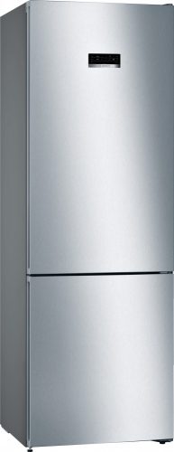 Bosch KGN49XLEA Serie|4 Szabadonálló kombinált alulfagyasztós hűtőszekrény | NoFrost | PerfectFit | 330/105 l | 203 cm magas| 70 cm széles | Inox
