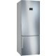 BOSCH KGN56XIDR Serie|4 Szabadonálló kombinált alulfagyasztós hűtőszekrény | NoFrost | PerfectFit | 400/108 l | 193 cm magas | 70 cm széles | Nemesacél
