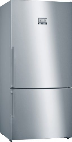 Bosch KGN86AIDP Serie|6 Szabadonálló kombinált alulfagyasztós hűtőszekrény | NoFrost | Wifi | 479/140 l | 186 cm magas | 86 cm széles | Inox