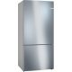 BOSCH KGN86VIEA Serie|4 Szabadonálló kombinált alulfagyasztós hűtőszekrény | NoFrost | PerfectFit | 479/152 l | 186 cm magas | 86 cm széles | Nemesacél