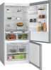 Bosch KGN86VIEA Serie|4 Szabadonálló kombinált  alulfagyasztós hűtőszekrény | NoFrost | PerfectFit | 479/152 l | 186  cm magas | 86 cm széles | Nemesacél
