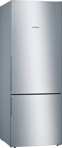 Bosch KGV58VLEAS Serie|4 Szabadonálló kombinált alulfagyasztós hűtőszekrény | LowFrost | 376/124 l | 191 cm magas | 70 cm széles | Nemesacél kinézet