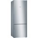 Bosch KGV58VLEAS Serie|4 Szabadonálló kombinált alulfagyasztós hűtőszekrény | LowFrost | 376/124 l | 191 cm magas | 70 cm széles | Nemesacél kinézet