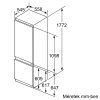 BOSCH KIS87AFE0 Serie|6 Beépíthető kombinált alulfagyasztós hűtőszekrény | LowFrost | 209/61 l | 177.2 cm magas | 55.8 cm széles