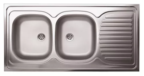 LIVINOX 134 teletetős natúr rozsdamentes acél mosogató, 1200 x 600 mm, balos