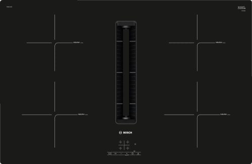 Bosch PIE811B15E Serie|4 Beépíthető indukciós főzőlap, beépített elszívóval | TouchSelect | PowerBoost | 80 cm | Fekete