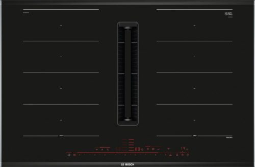 BOSCH PXX875D57E Serie|8 Indukciós főzőlap, beépített elszívóval | DirectSelect Premium | PowerBoost | PanBoost | PerfectFry | FlexInduction | PerfectAir  | PerfectCook | Wifi | 80 cm | Fekete