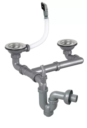 LIVINOX S-730-K2 lefolyógarnitúra szifonnal, 2 x 3 1/2-es