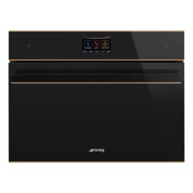   SMEG KOMBINÁLT KOMPAKT GŐZSÜTŐ,DSN ,16 funkció,5 gőzfunkció,TFT kijelző,fekete üveg réz díszítéssel