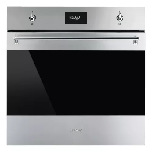 SMEG PIROLITIKUS HŐLÉGKEVERÉSES SÜTŐ, Classica design, 60 cm, CS LCD, inox