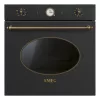 SMEG PIROLITIKUS HŐLÉGKEVERÉSES SÜTŐ, Colonial design, 60 cm, analóg, antracit