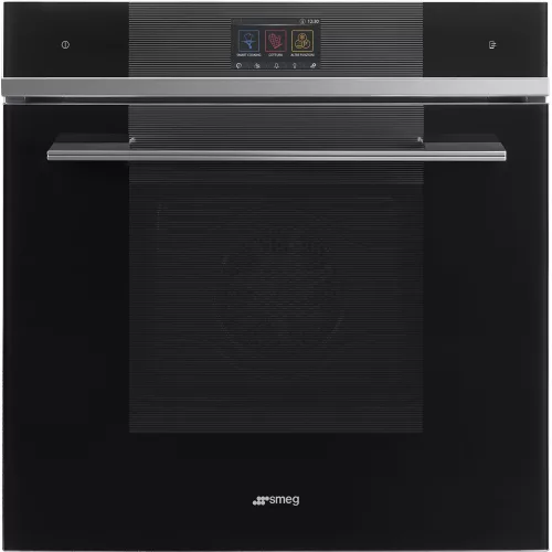 SMEG PIROLITIKUS HŐLÉGKEVERÉSES SÜTŐ,Linea,10+1 funkció,150 automatikus program,színes TFT kijelző,fekete üveg