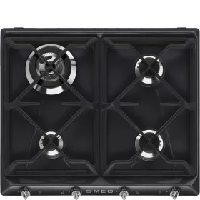  SMEG GÁZ FŐZŐLAP, Victoria design, 60 cm, 4 gázégő, fekete