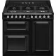 SMEG SZABADONÁLLÓ TŰZHELY, Victoria design, 100 cm, 3 sütőtér, 8 funkció, gáz főzőlap, fekete